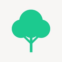 Tree, environment icon, green flat design