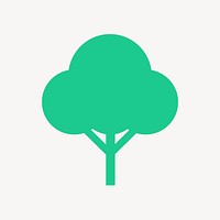 Tree, environment icon, green flat design vector