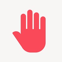 Hand icon, pink flat design vector