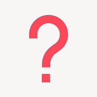 Question mark icon, pink flat design  psd