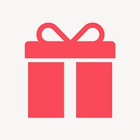 Gift box, reward icon, pink flat design  psd