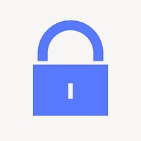 Lock, privacy icon, blue flat design vector