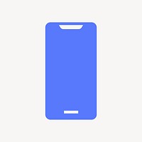 Mobile phone icon, blue flat design vector