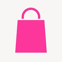 Shopping bag icon, pink flat design