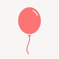 Floating balloon icon, pink flat design