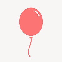 Floating balloon icon, pink flat design vector