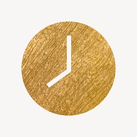 Clock gold icon, glittery design vector