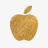 Apple gold icon, glittery design vector