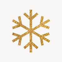 Snowflake gold icon, glittery design vector