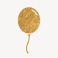 Floating balloon gold icon, glittery design vector