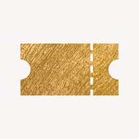 Voucher, ticket gold icon, glittery design vector