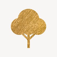 Tree, environment gold icon, glittery design vector