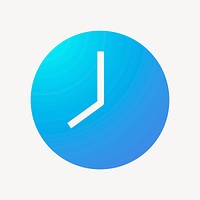 Clock icon, gradient design vector