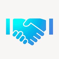 Business handshake icon, gradient design vector