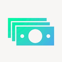 Dollar bills icon, gradient design vector