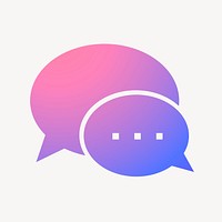 Speech bubble icon, gradient design vector
