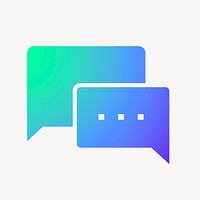 Speech bubble icon, gradient design vector