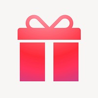 Gift box, reward icon, gradient design vector