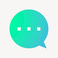 Speech bubble icon, gradient design vector