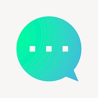 Speech bubble icon, gradient design  psd