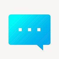 Speech bubble icon, gradient design vector