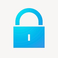 Lock, privacy icon, gradient design vector