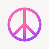 Peace symbol icon, gradient design vector