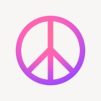 Peace symbol icon, gradient design  psd