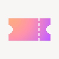 Voucher, ticket icon, gradient design vector