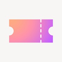 Voucher, ticket icon, gradient design  psd
