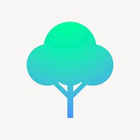 Tree, environment icon, gradient design  psd
