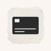 Credit card icon, ripped paper design