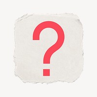 Question mark icon, ripped paper design  psd