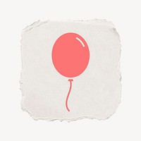 Floating balloon icon, ripped paper design