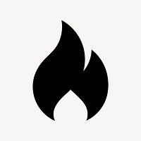 Flame icon, simple flat design  psd