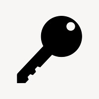 Key, safety icon, simple flat design vector