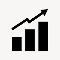 Growing bar charts icon, simple flat design vector