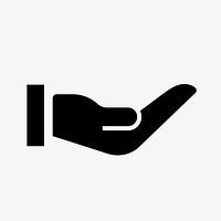 Cupping hand icon, simple flat design vector