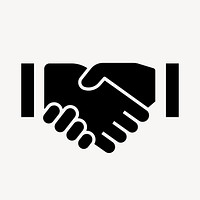 Business handshake icon, simple flat design vector