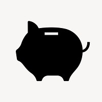 Piggy bank icon, simple flat design vector