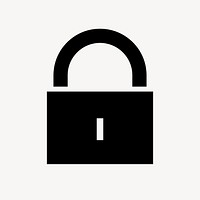 Lock, privacy icon, simple flat design vector