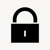 Lock, privacy icon, simple flat design  psd