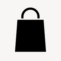 Shopping bag icon, simple flat design vector