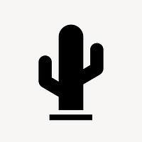 Cactus icon, simple flat design vector