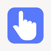 Pointing hand icon, flat square design vector