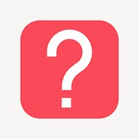Question mark icon, flat square design vector