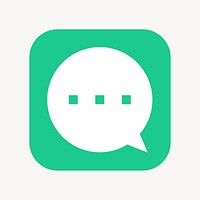 Speech bubble icon, flat square design vector