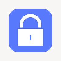 Lock, privacy icon, flat square design vector