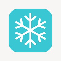 Snowflake icon, flat square design vector