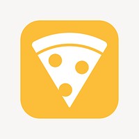 Pizza icon, flat square design vector